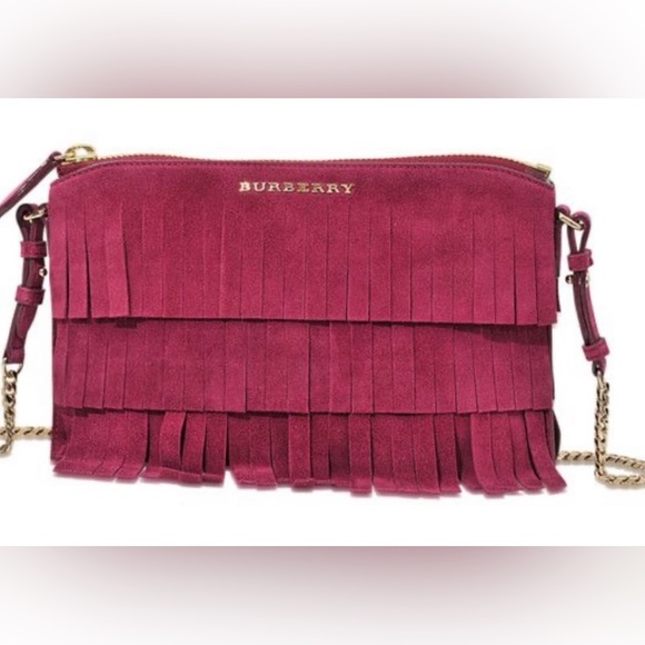 Burberry Peyton Suede Fringe Bag - Picture 1 of 6